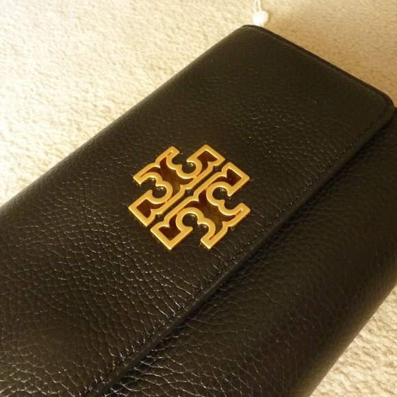 Tory Burch 'Britten' Leather T Logo Chain Strap Shoulder Bag (Black) - NEW - Picture 8 of 12
